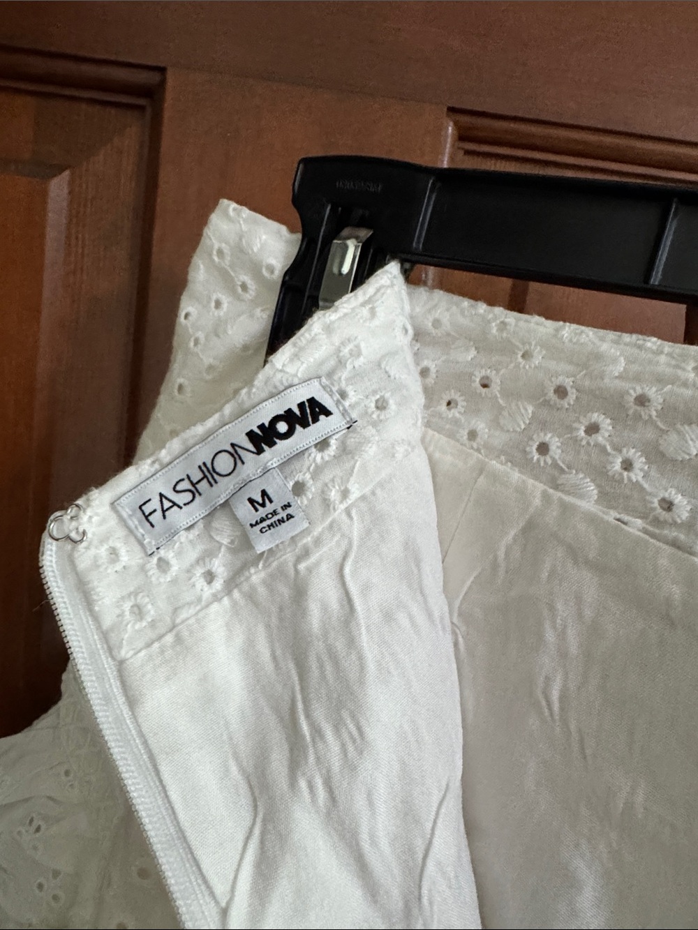 White Eyelet Ruffle Mini Skirt - Picture 3 of 5